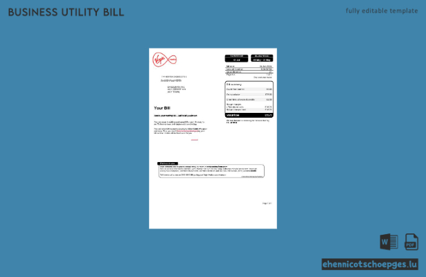 Beispielrechnung für Geschäftskunden von Virgin Media (Vereinigtes Königreich)